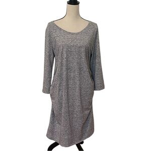 Liz Lange Maternity Gray Long Sleeve Dress Ruched Sides XL EUC Comfortable